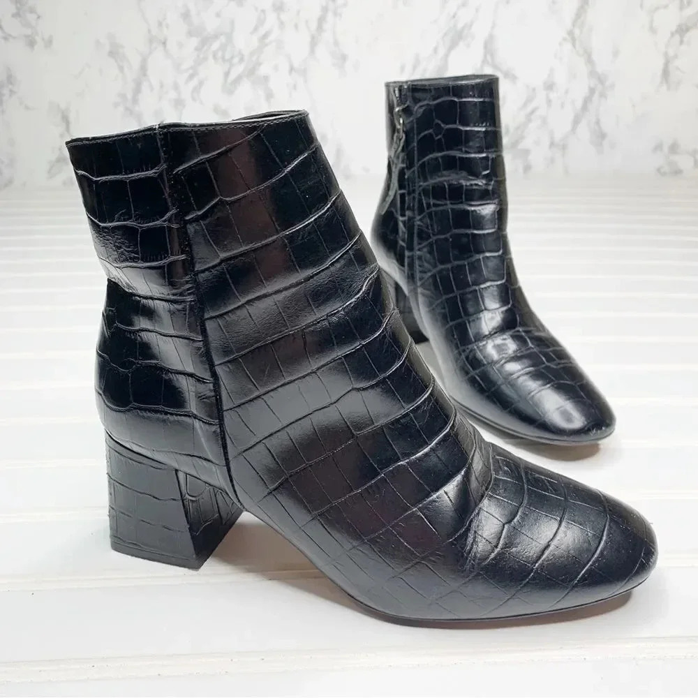 Ted Baker Croc Embossed Neomie Ankle Boots